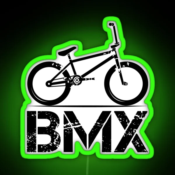 BMX Bike With Used Look BMX Logo RGB Neon Sign