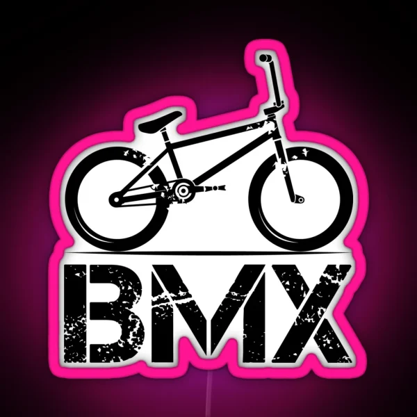 BMX Bike With Used Look BMX Logo RGB Neon Sign