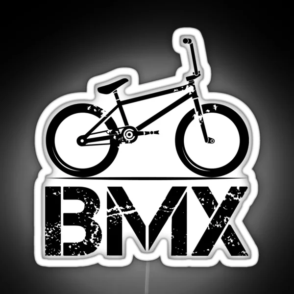 BMX Bike With Used Look BMX Logo RGB Neon Sign