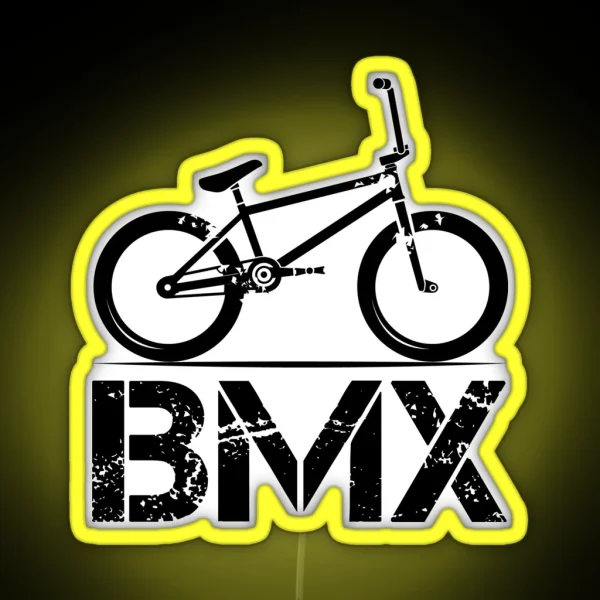 BMX Bike With Used Look BMX Logo RGB Neon Sign