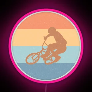 BMX Bike Worn Pastel Retro Bicycle Design RGB Neon Sign