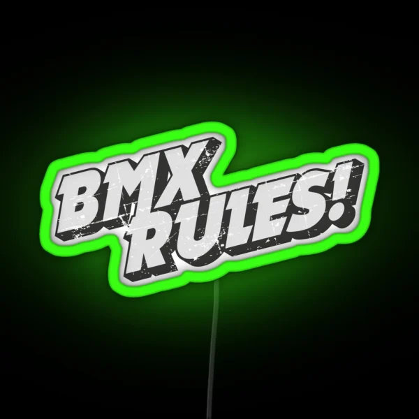 BMX RULES RGB Neon Sign