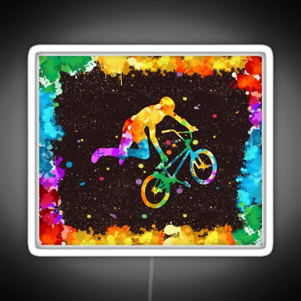 BMX Watercolor Art RGB Neon Sign