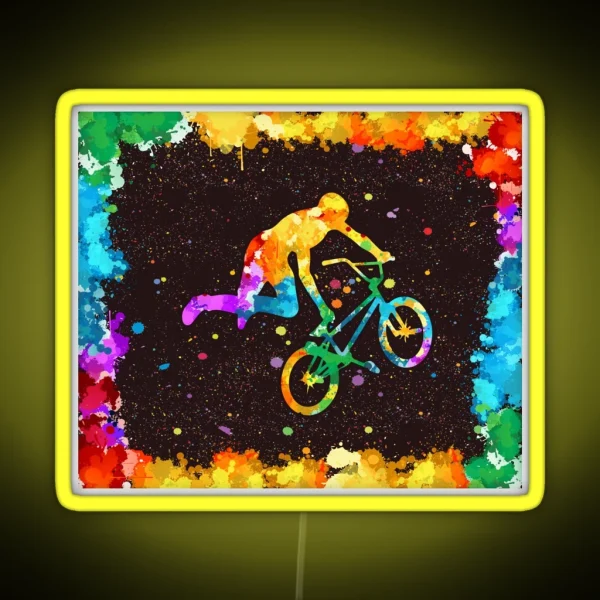 BMX Watercolor Art RGB Neon Sign