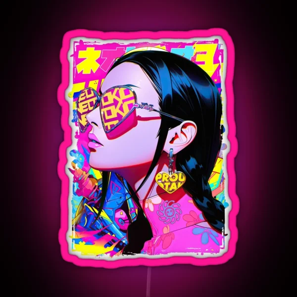 BOA HANCOCK HIGH FASHION One Piece Anime Manga Pop Art Design BY NEOTOKIO3 RGB Neon Sign