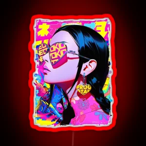 BOA HANCOCK HIGH FASHION One Piece Anime Manga Pop Art Design BY NEOTOKIO3 RGB Neon Sign