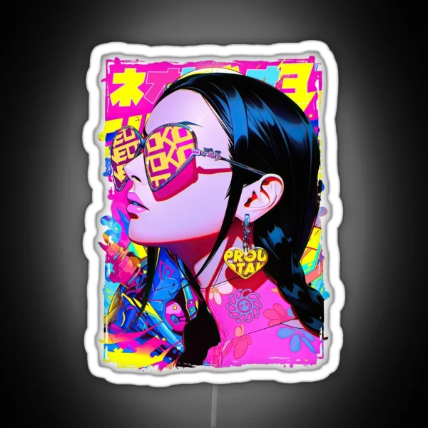 BOA HANCOCK HIGH FASHION One Piece Anime Manga Pop Art Design BY NEOTOKIO3 RGB Neon Sign