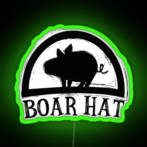 Boar Hat Black RGB Neon Sign