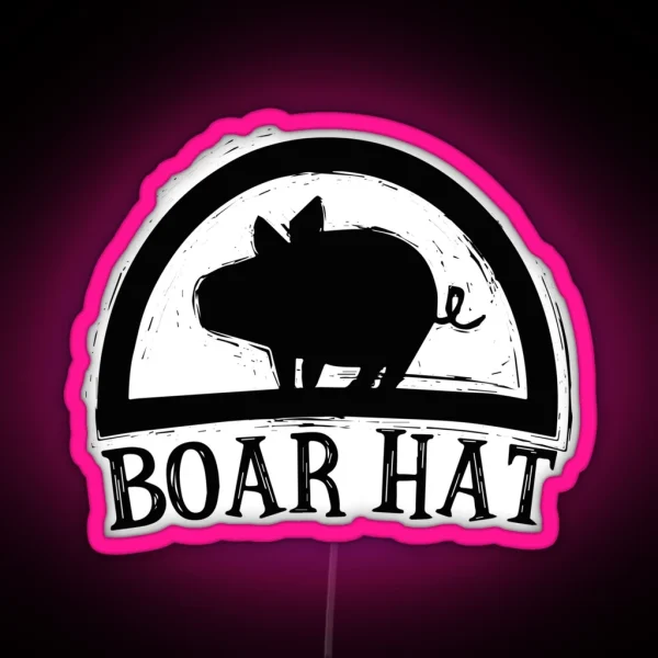 Boar Hat Black RGB Neon Sign