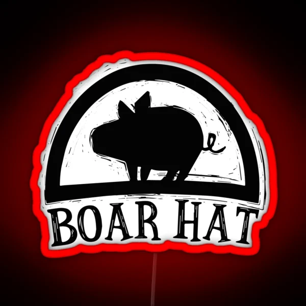 Boar Hat Black RGB Neon Sign