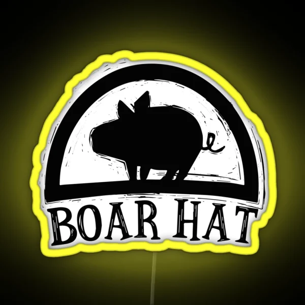 Boar Hat Black RGB Neon Sign