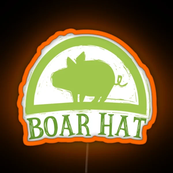 Boar Hat Green BG RGB Neon Sign