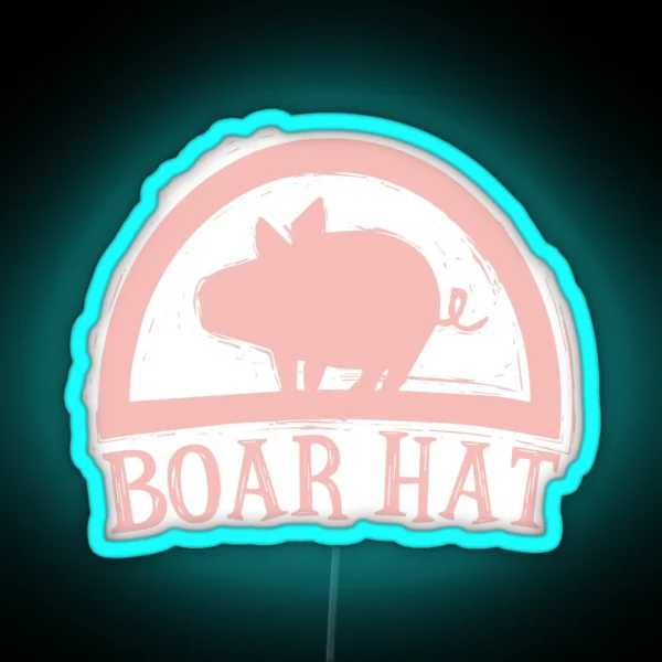 Boar Hat Pink BG RGB Neon Sign