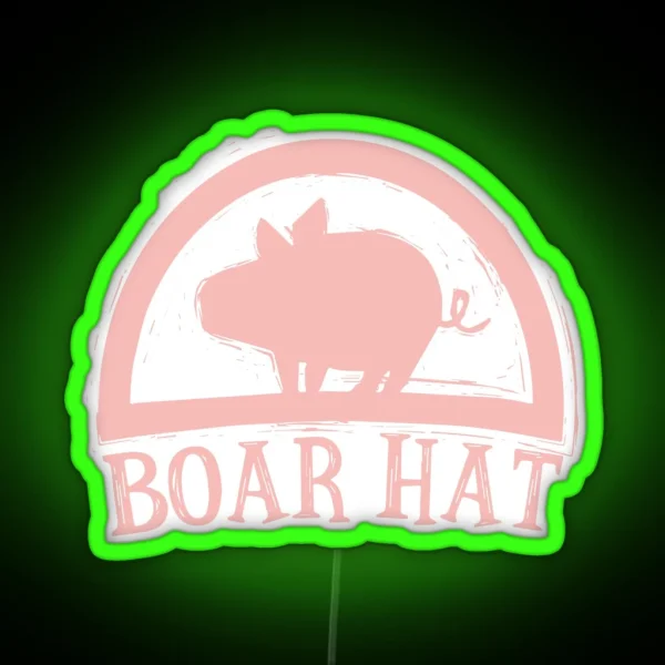 Boar Hat Pink BG RGB Neon Sign