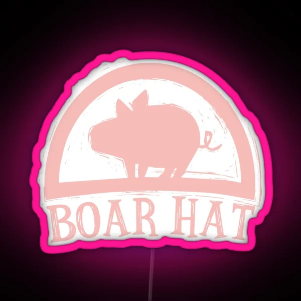 Boar Hat Pink BG RGB Neon Sign
