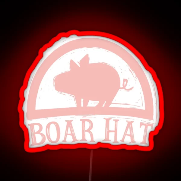 Boar Hat Pink BG RGB Neon Sign