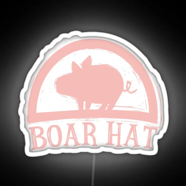 Boar Hat Pink BG RGB Neon Sign