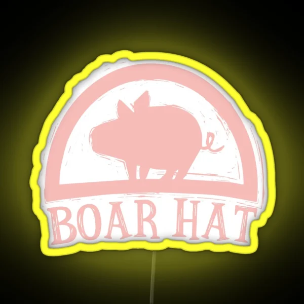 Boar Hat Pink BG RGB Neon Sign