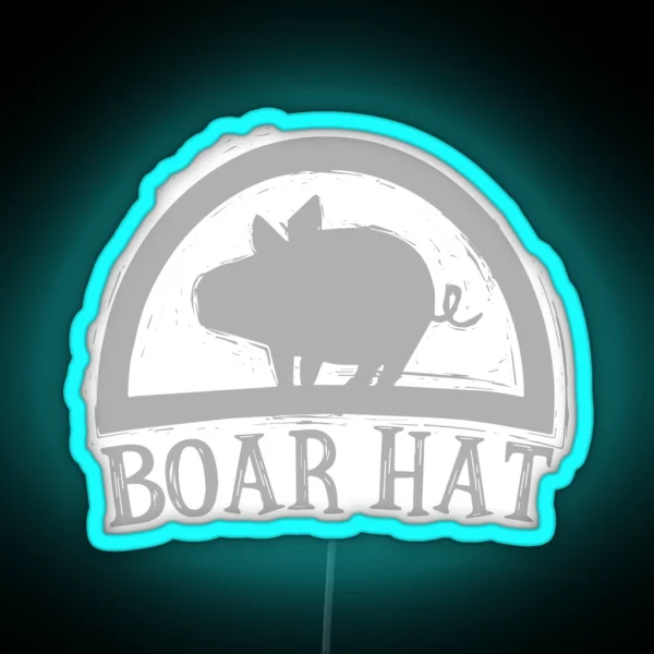 Boar Hat White RGB Neon Sign