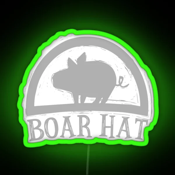 Boar Hat White RGB Neon Sign