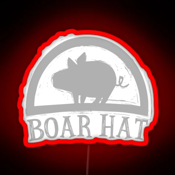 Boar Hat White RGB Neon Sign