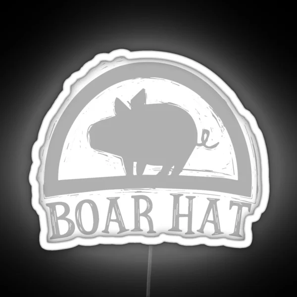 Boar Hat White RGB Neon Sign