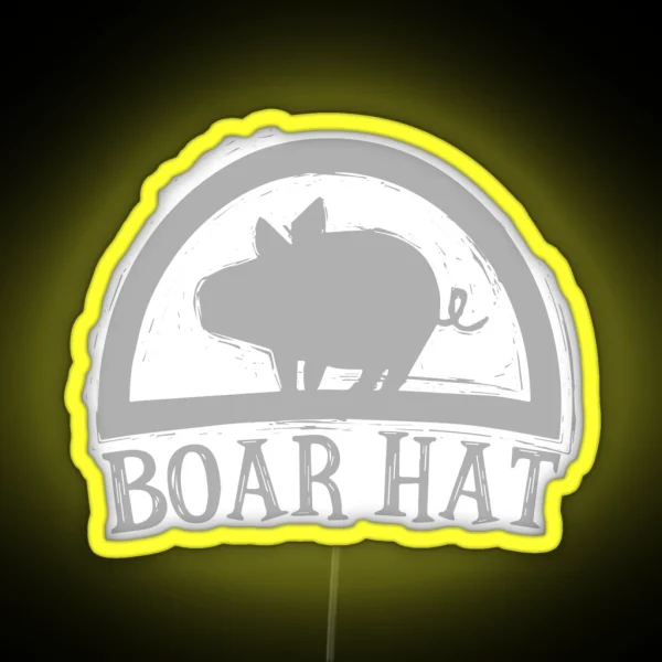 Boar Hat White RGB Neon Sign