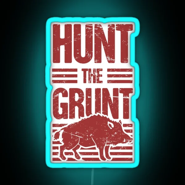 Boar Hog Hunt Wild Pig Hunting Grunt RGB Neon Sign