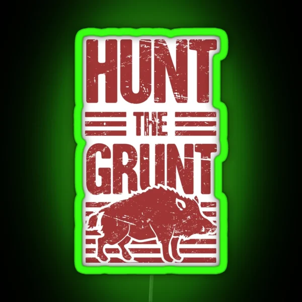 Boar Hog Hunt Wild Pig Hunting Grunt RGB Neon Sign