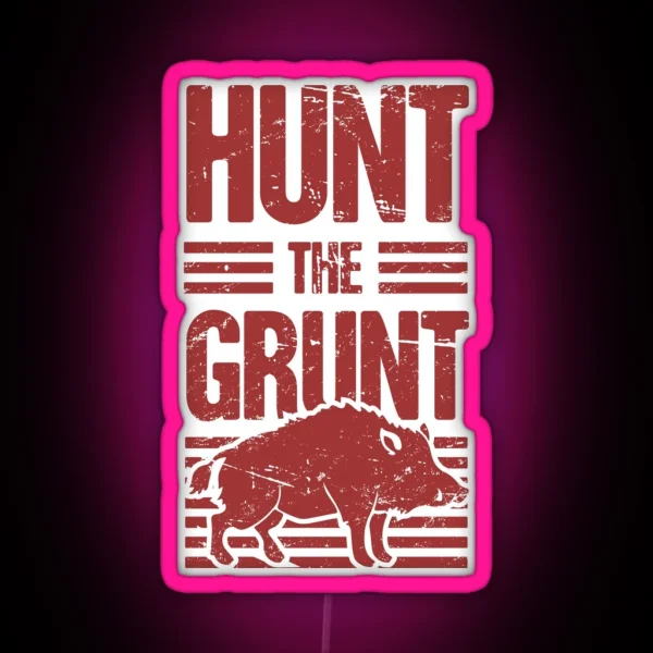 Boar Hog Hunt Wild Pig Hunting Grunt RGB Neon Sign