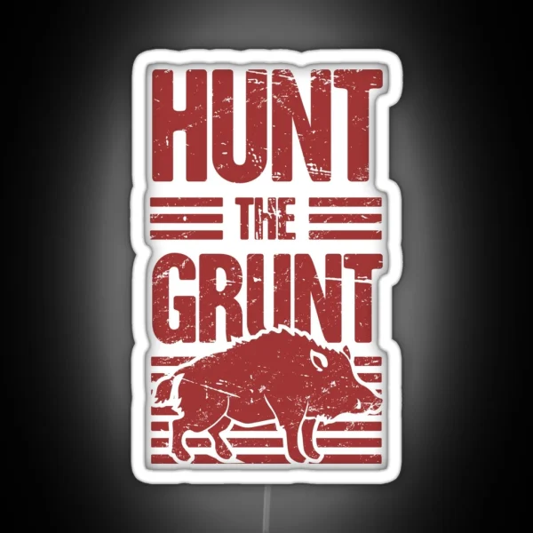 Boar Hog Hunt Wild Pig Hunting Grunt RGB Neon Sign