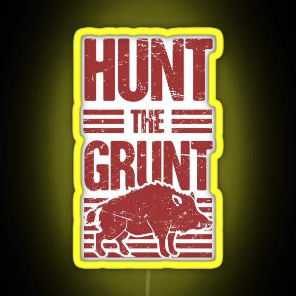 Boar Hog Hunt Wild Pig Hunting Grunt RGB Neon Sign