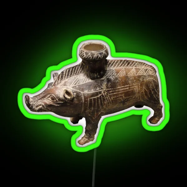 Boar Vessel 600 500 BC Etruscan Ceramic RGB Neon Sign
