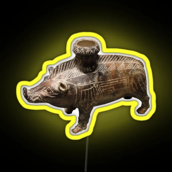 Boar Vessel 600 500 BC Etruscan Ceramic RGB Neon Sign
