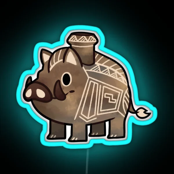 Boar Vessel 600 500 BC Etruscan RGB Neon Sign