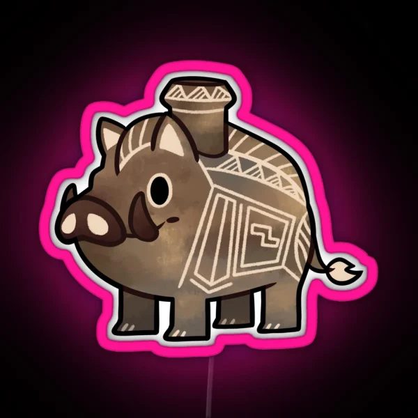 Boar Vessel 600 500 BC Etruscan RGB Neon Sign