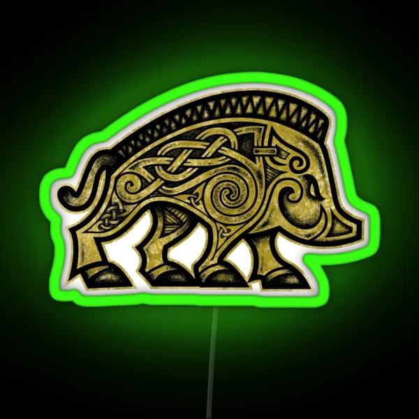 Boar War Pig RGB Neon Sign