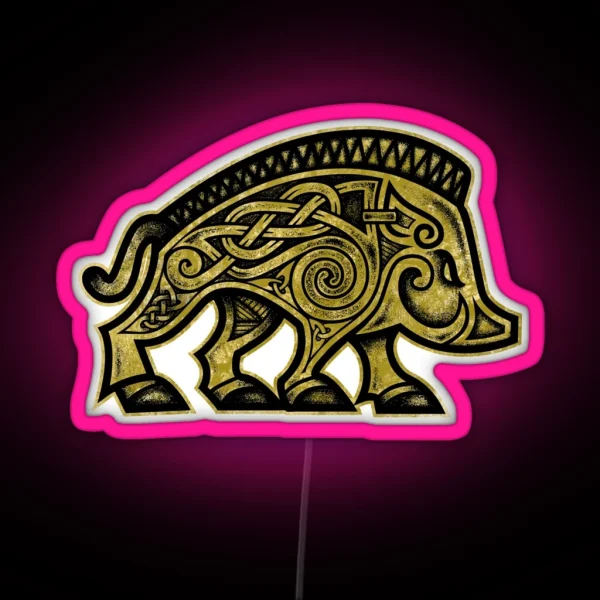 Boar War Pig RGB Neon Sign