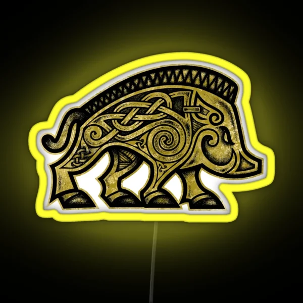 Boar War Pig RGB Neon Sign