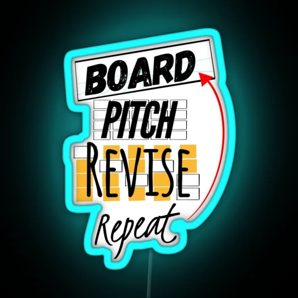 Board Pitch Revise Repeat RGB Neon Sign