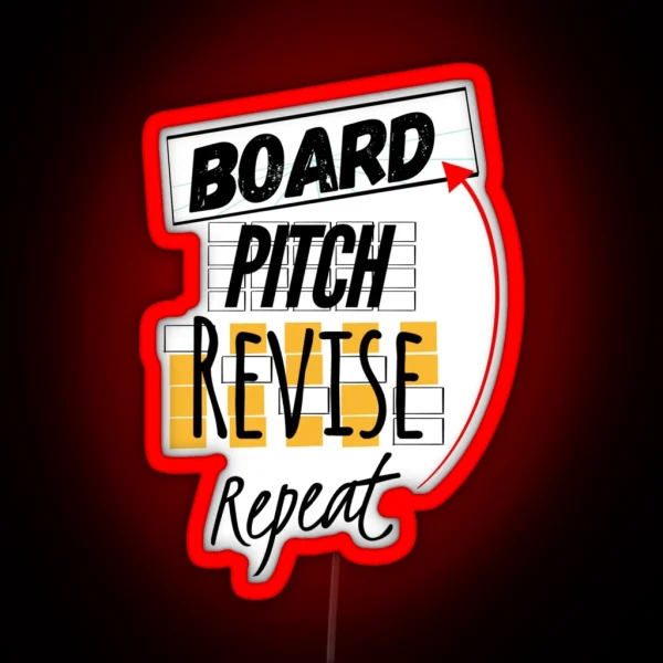 Board Pitch Revise Repeat RGB Neon Sign