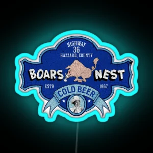 Boars Nest Retro Hazzard County 80s TV Fan Apparel RGB Neon Sign