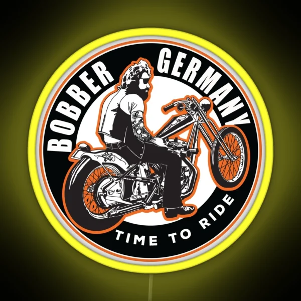 Bobber Germany Motorcycle Chopper RGB Neon Sign