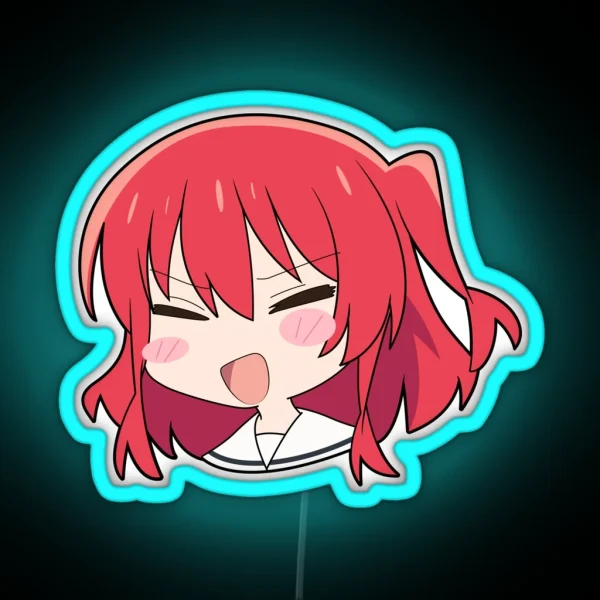 Bocchi The Rock Kita Chibi Head RGB Neon Sign