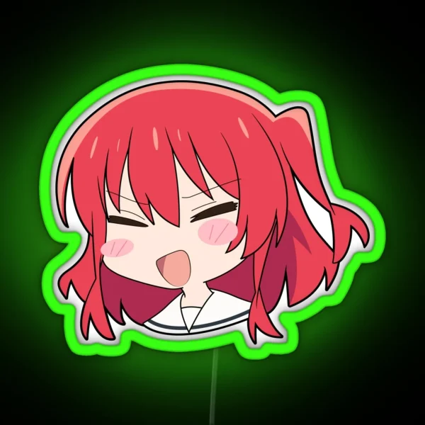 Bocchi The Rock Kita Chibi Head RGB Neon Sign