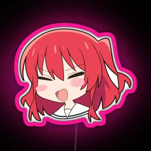 Bocchi The Rock Kita Chibi Head RGB Neon Sign