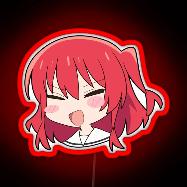 Bocchi The Rock Kita Chibi Head RGB Neon Sign