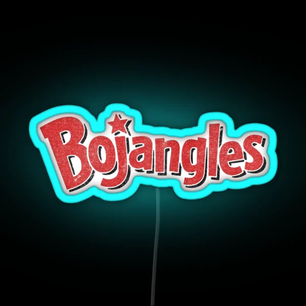Bojangles Vintage Faded Texture Logo RGB Neon Sign