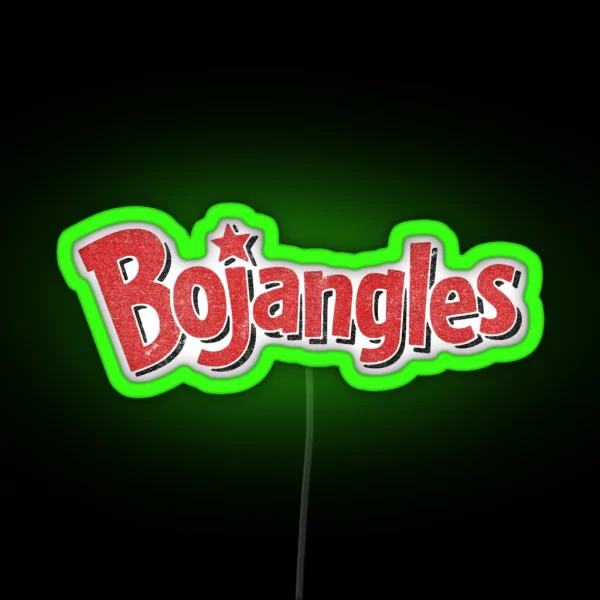 Bojangles Vintage Faded Texture Logo RGB Neon Sign