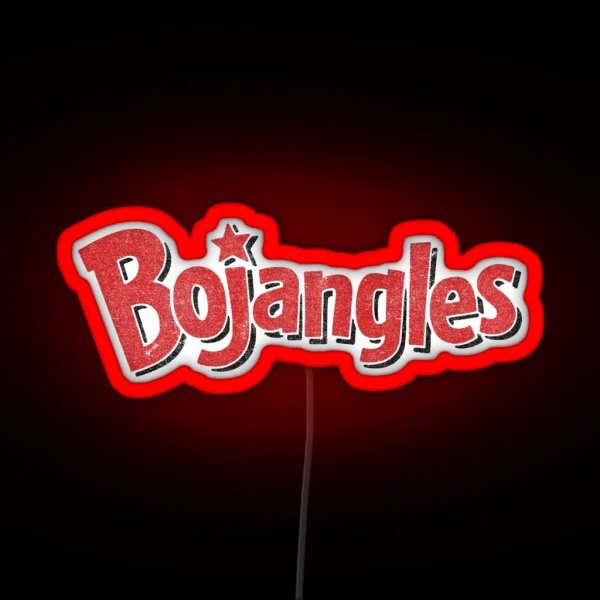 Bojangles Vintage Faded Texture Logo RGB Neon Sign